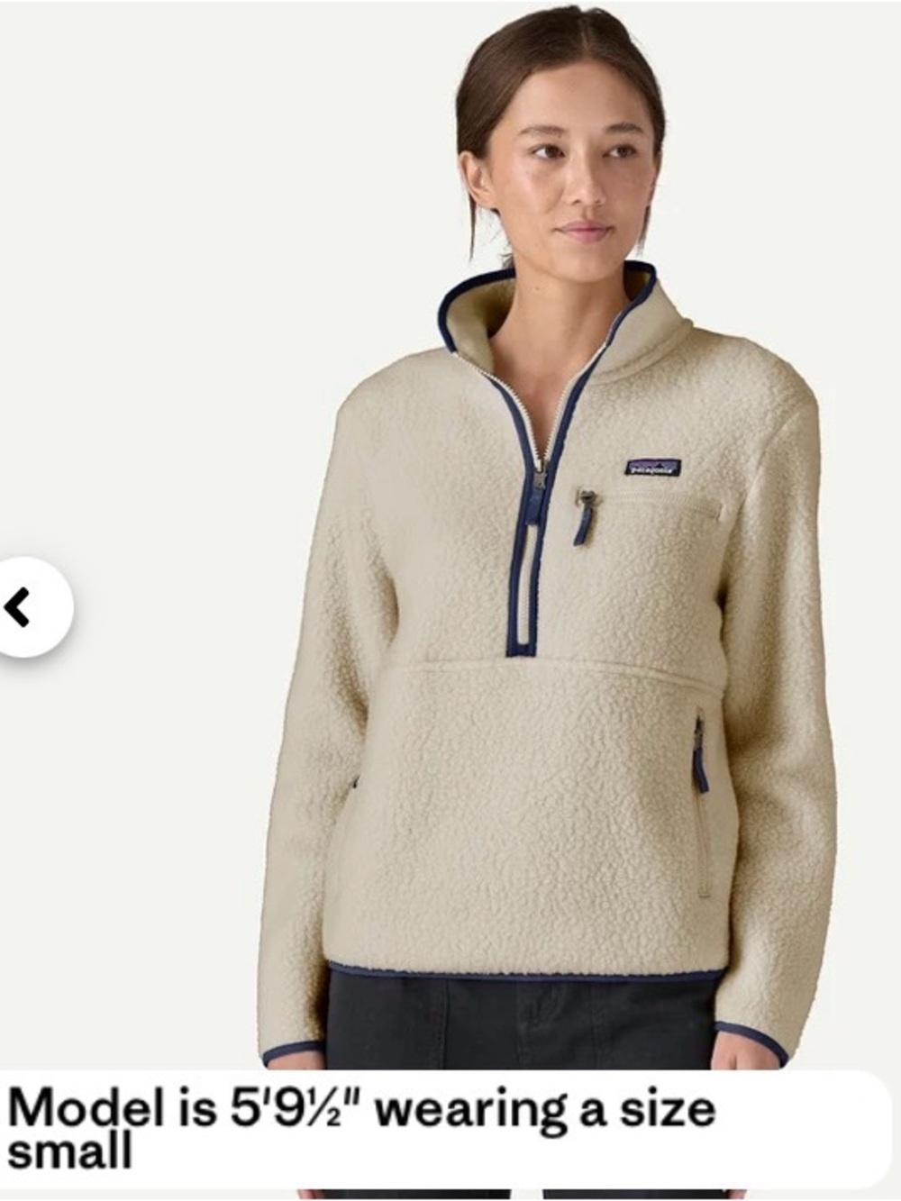 Patagonia retro pile marsupial cream jacket